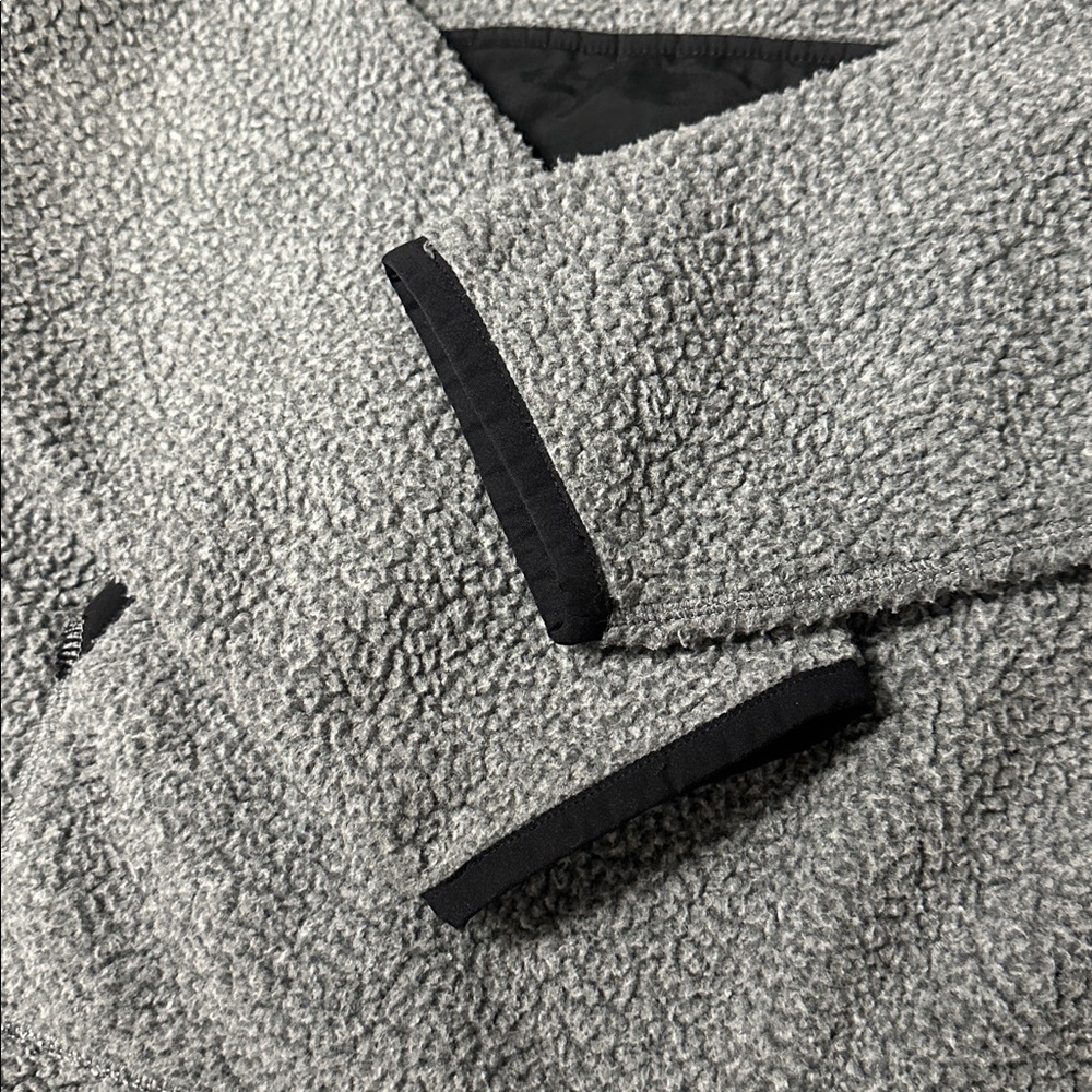 Carhartt greatshape relaxed fit grey fleece sherpa snap front jacket sweater - Picture 5 of 9
